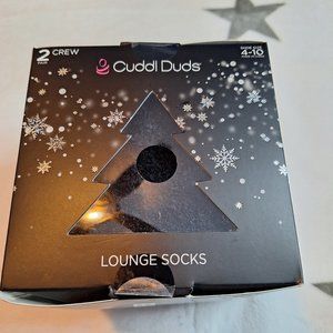 Cuddl Duds Lounge Socks 2 Pair Crew Women's Size 4-10 New In Box